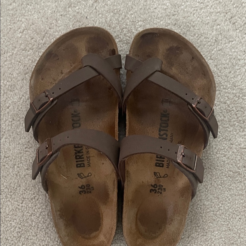 Birkenstock Dark Brown Cross-Strap Sandals
